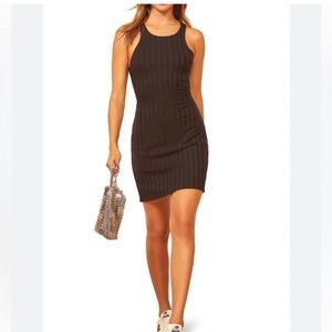 MEL RIBBED BODYCON DRESS SIZE L REFORMATION